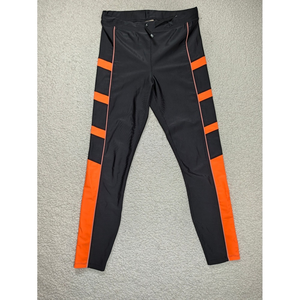 P.E Nation Womens Leggings Polyester Elastane Black Orange Slim Fit M PEC-A02